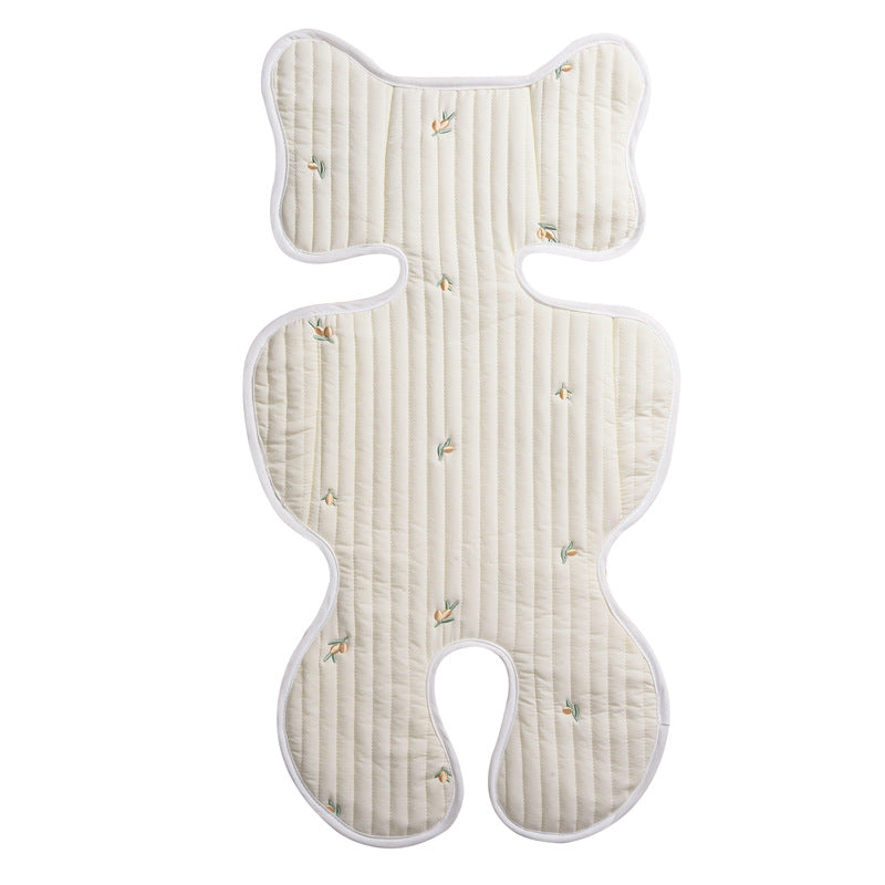 Poussette mince respirant coton brodé siège Coussin