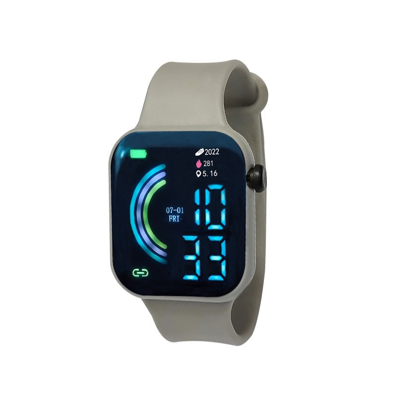 Grande écran carré Étudiant couple Sports Led montre