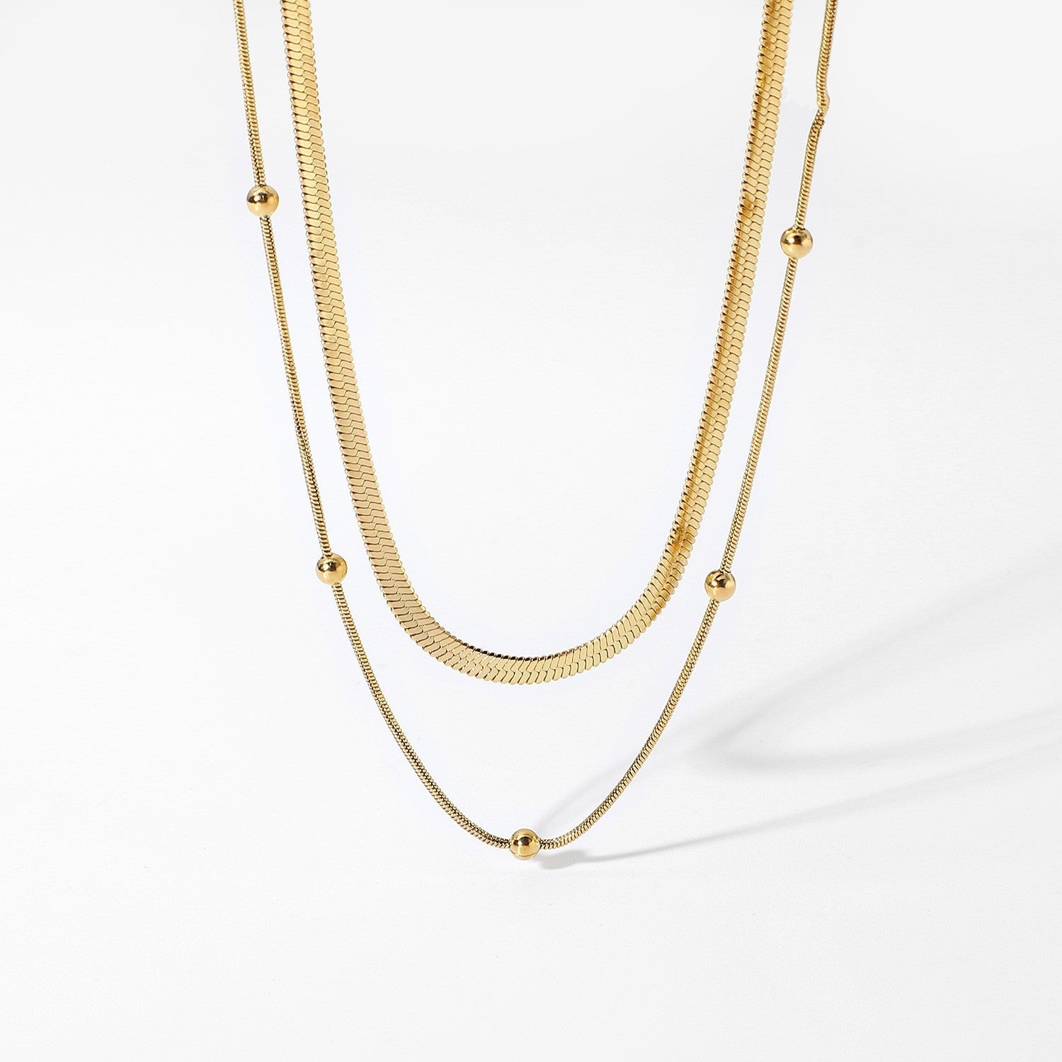 European And American Fashion Design Titanium Steel Flat Snake Chain Choker