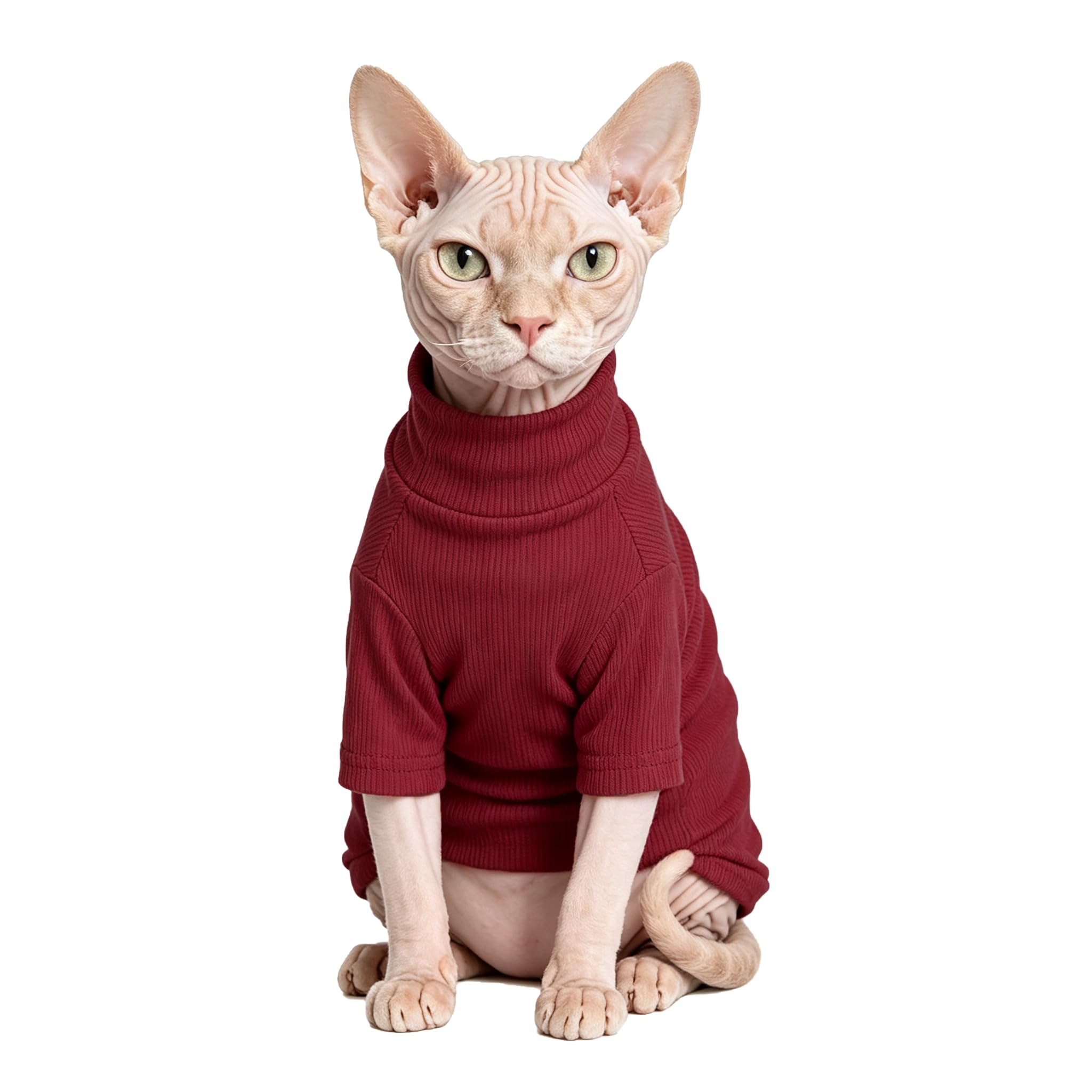 Sphynx Chats Vêtements Chats sans cheveux Chemise Col tortue Sphynx Vêtements Kitten Chandails T-shirts