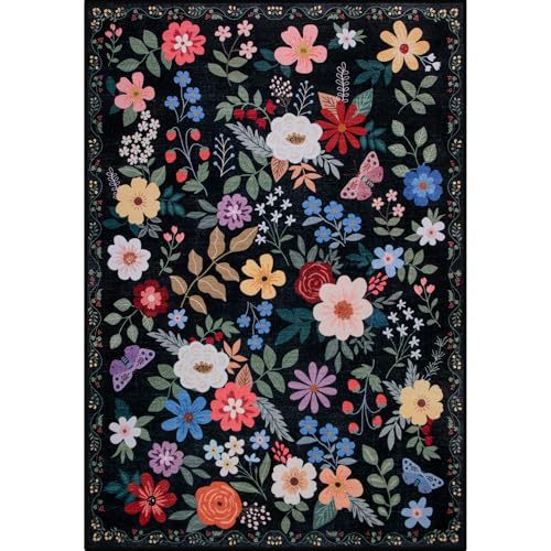 Rug vintage de style américain pour le salon non-dérapant et résistant aux taches