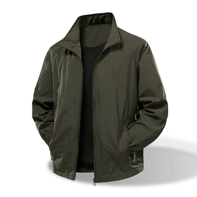 Veste de travail stretch en nylon pour homme - Manteau en cuir souple pour Hikin