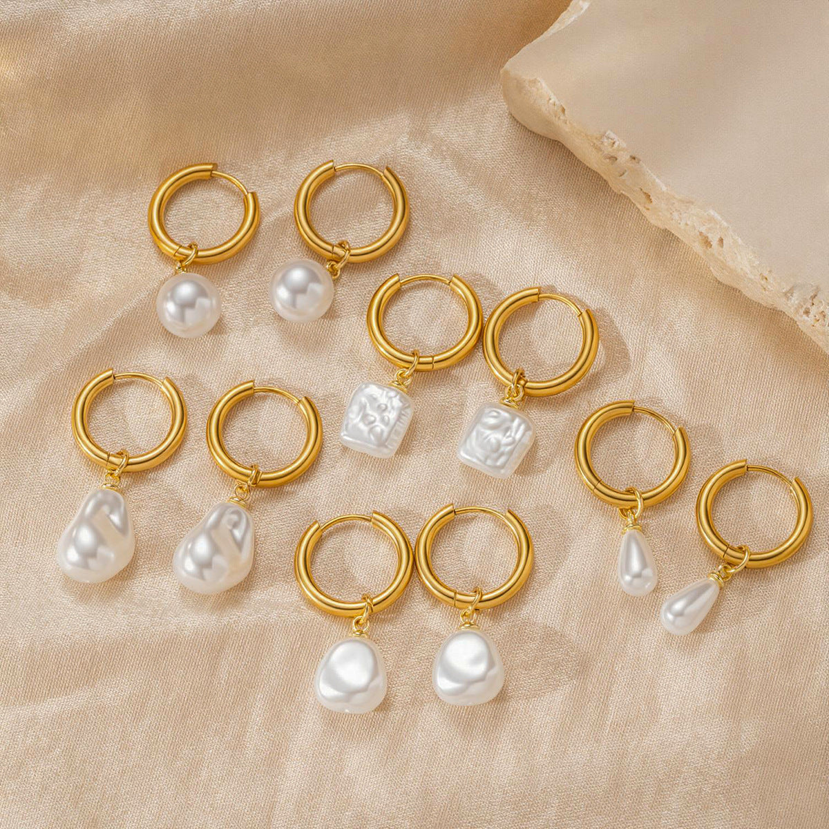 Style français Vintage Perle Oreille clips Non-fading