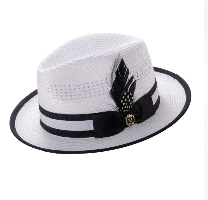 Feather-colored jazz hat for sun protection