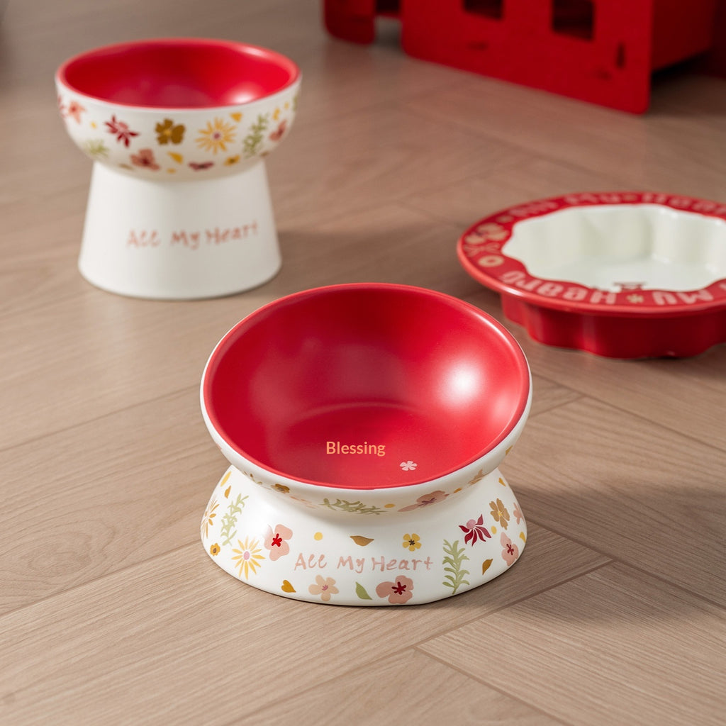 Lacy Ceramic Fu Pet Bowl