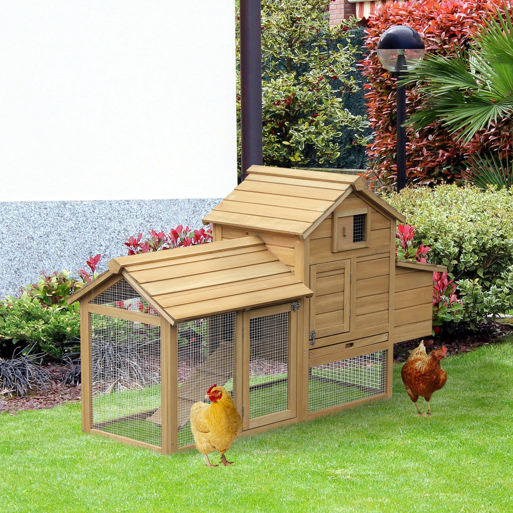 59" Petit poulailler en bois Hen House Cage de volaille pour jardin extérieur avec 2 portes