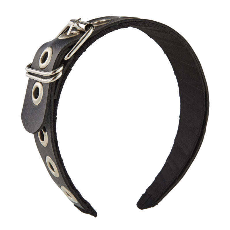 Bandeau en cuir PU avec matériel de sous-culture Goth