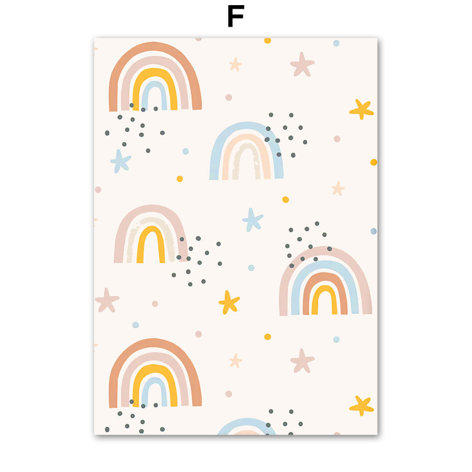 Décoration de la chambre des enfants Affiche de dessin animé et peinture sur toile d'art