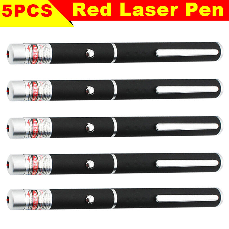 650nm Red Laser Pointer Pen Visible Light Single Beam AAA Laser Torch 5PCS 9900 Miles Mini