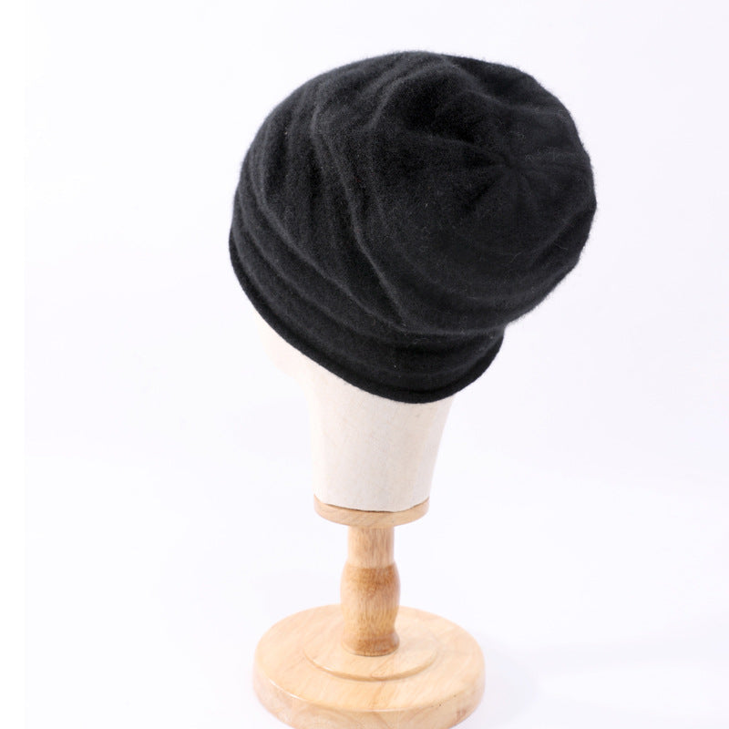Chapeau tricoté unisexe en laine pure