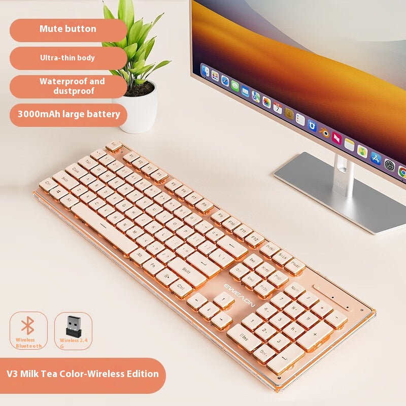 Prewalker V3 Mute filaire Mouse porte-clés costume mécanique Feeling filles Bureau Typing fils