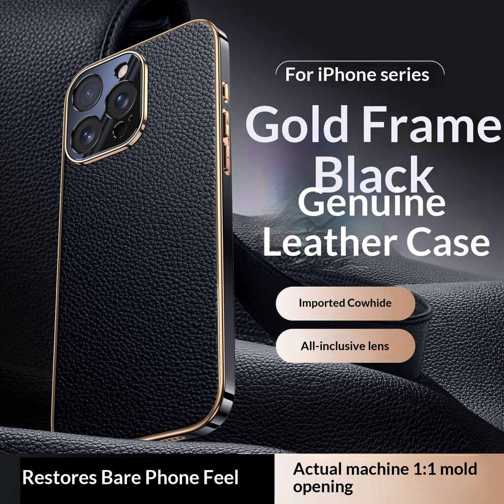 Étui de téléphone en cuir véritable haut de gamme Full Body Drop Proof Design