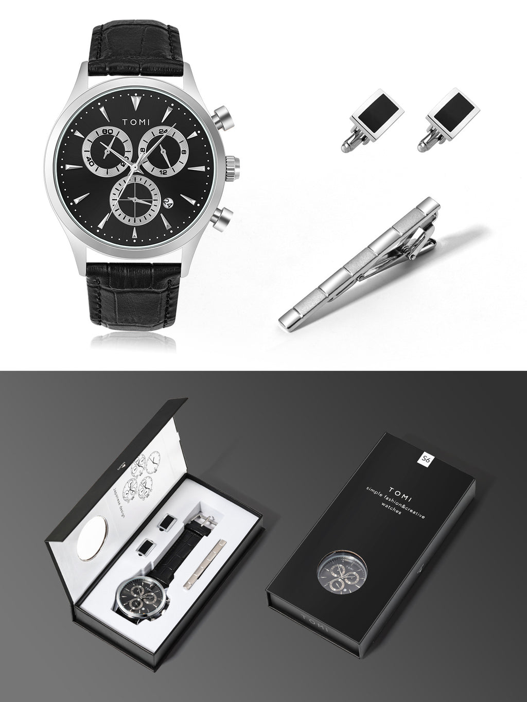 Ensemble de Cadeaux Montres Quartz Affaires Hommes