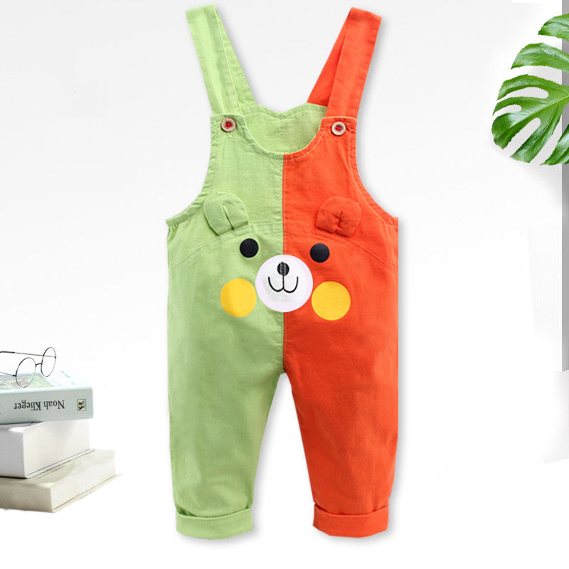 Fashion Couleur Matching bébé Mandarin seul dents Pantalons de canard Mince
