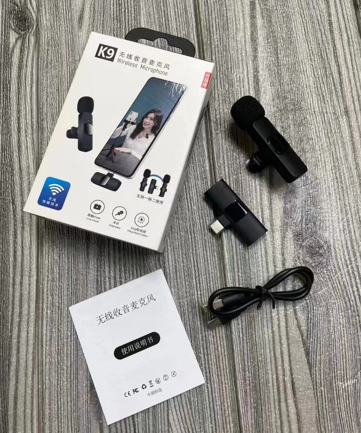 Clip de collier Microphone d'enregistrement vidéo extérieur Microphone sans fil