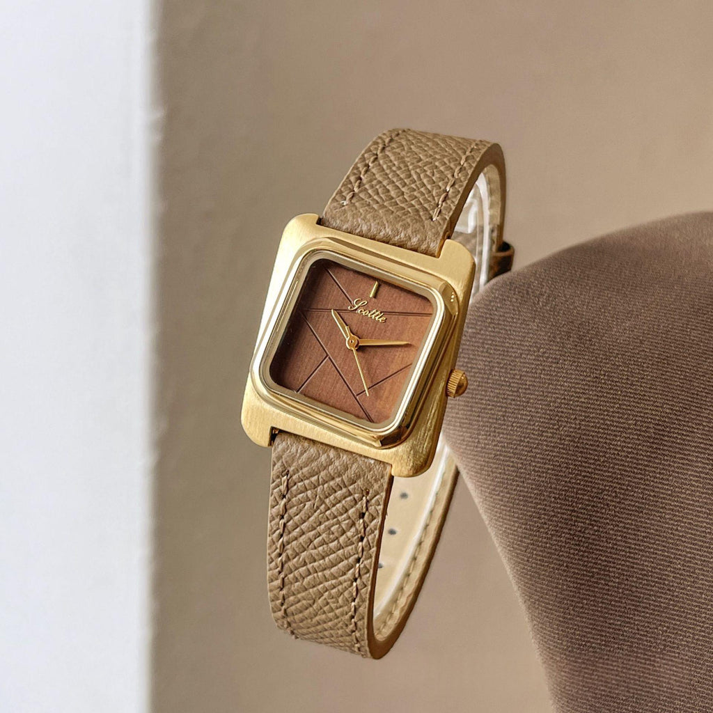 Montre Quartz étanche en acier carré