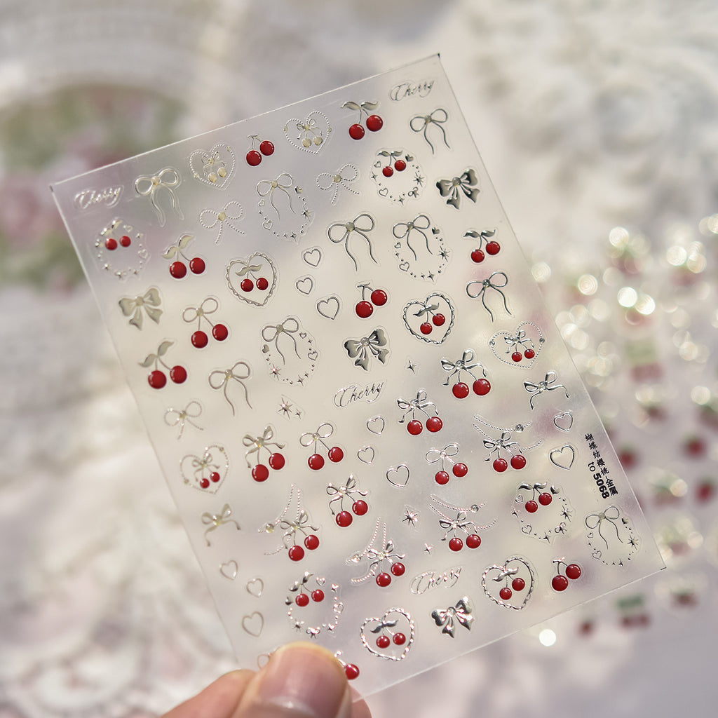 Stickers de style japonais Instagram Inspiré fraise et clou de métal Bow