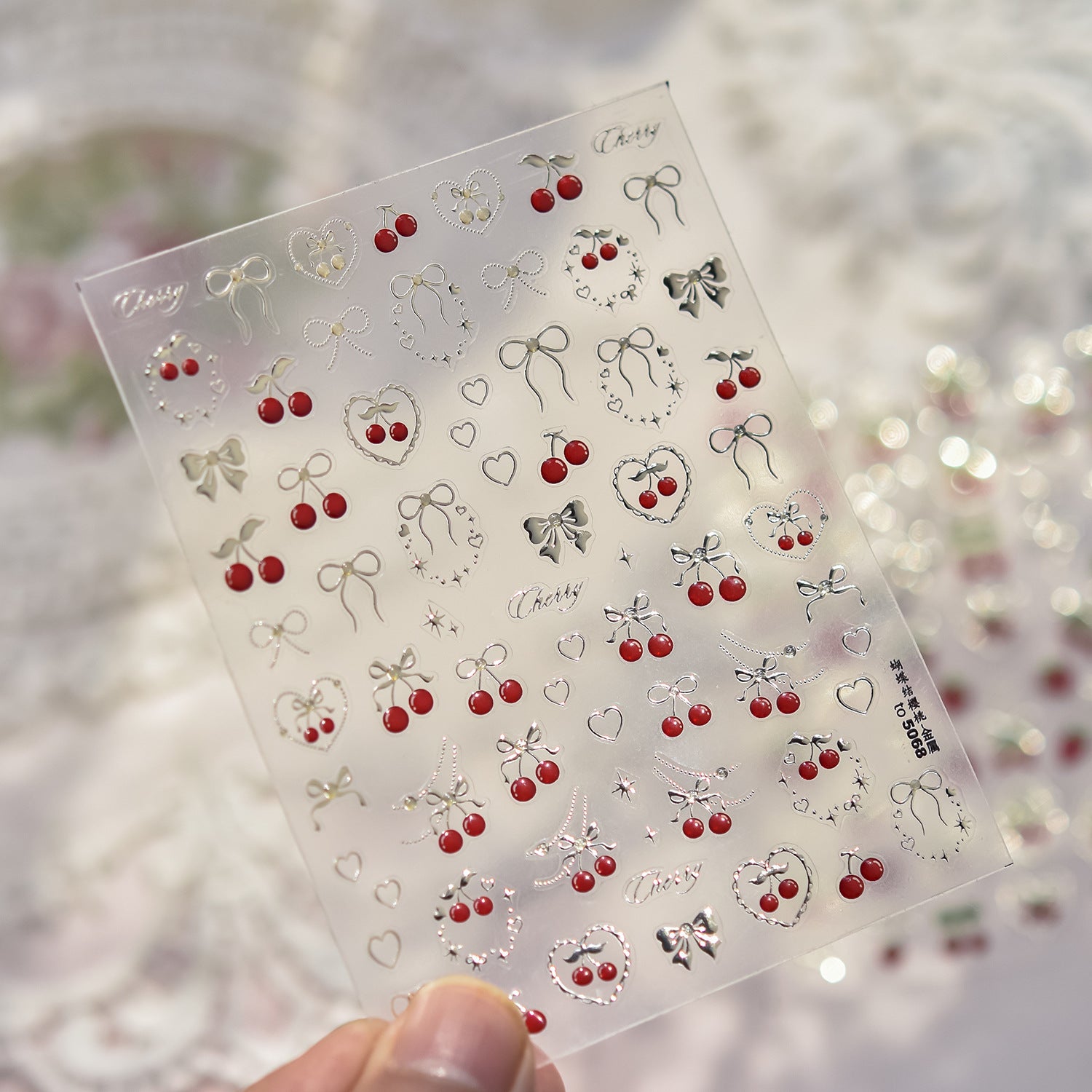 Stickers de style japonais Instagram Inspiré fraise et clou de métal Bow