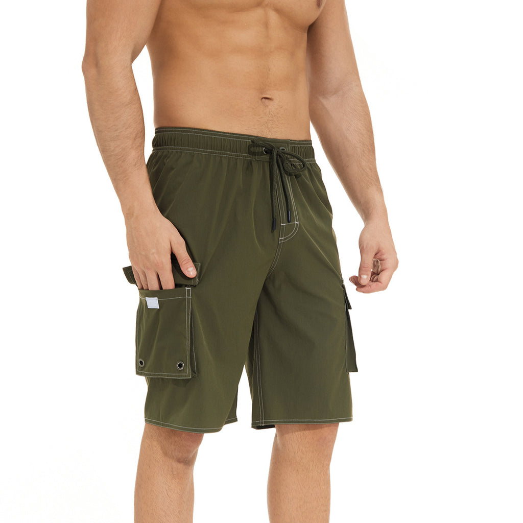 Été homme Jogger Solid Couleur Knee Beach Pantalon Casual Short confortable Short extérieur