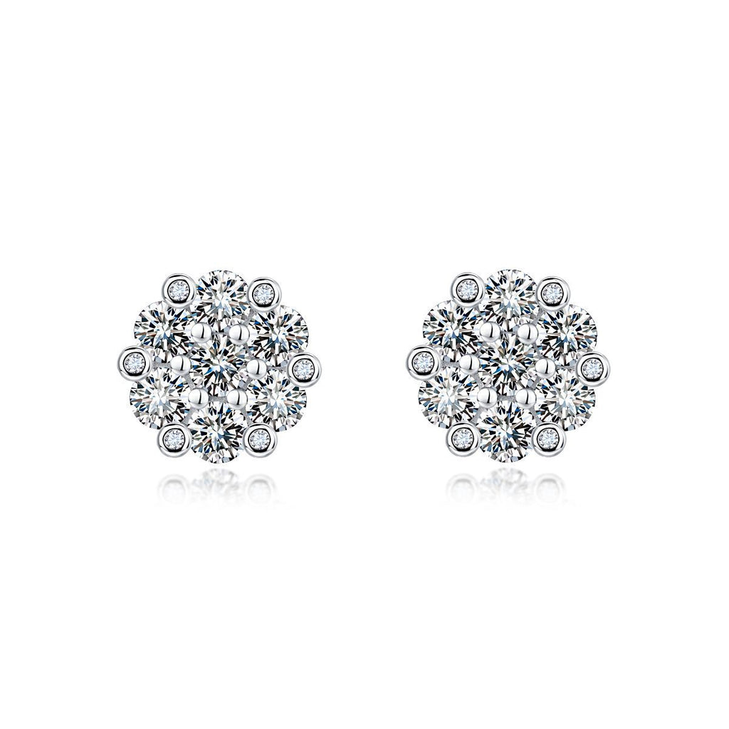 S925 Sterling Silver Cluster Earrings
