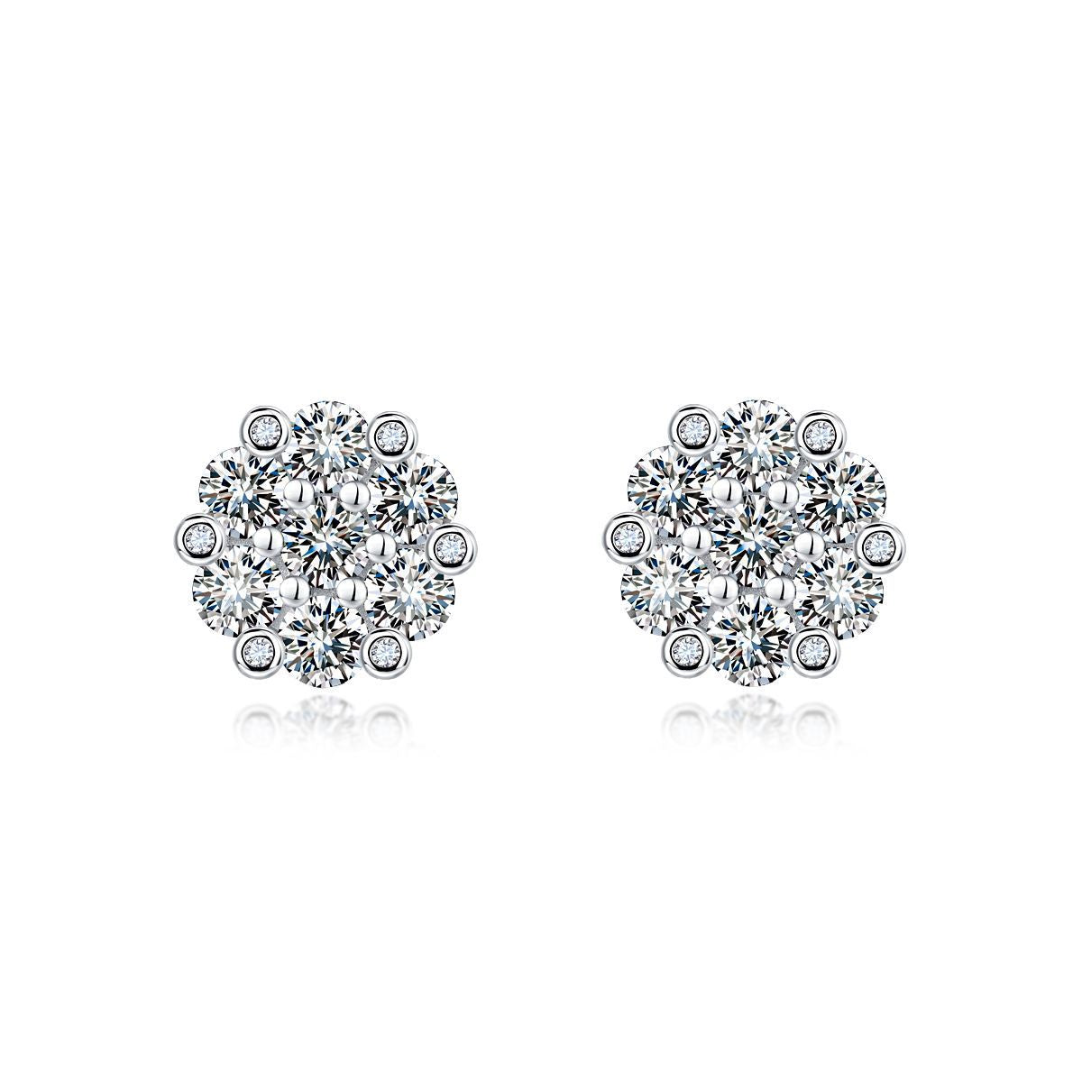 S925 Sterling Silver Cluster Earrings