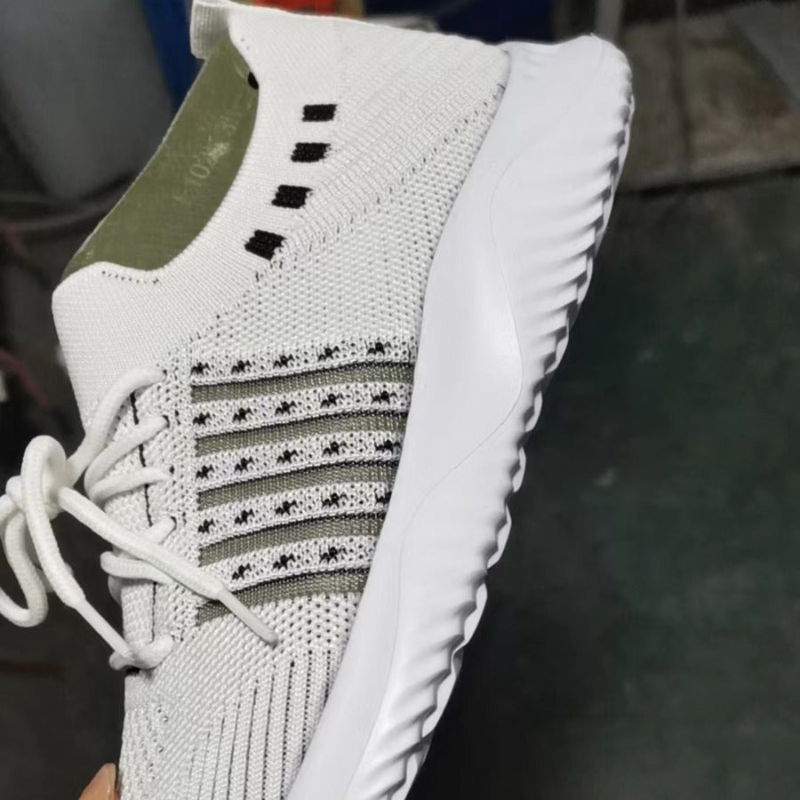 Femmes Mode Casual Flyknit Wedge Dentelle-up Mesh Chaussures