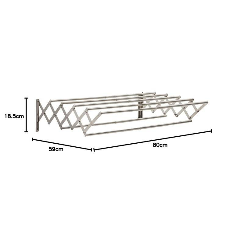 Rack de séchage mural pliable et extensible 42-80cm