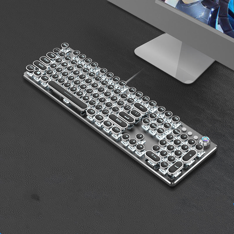 Clavier mécanique Steampunk et jeu de souris Retro 87-key Bureau Ordinateur portable filaire