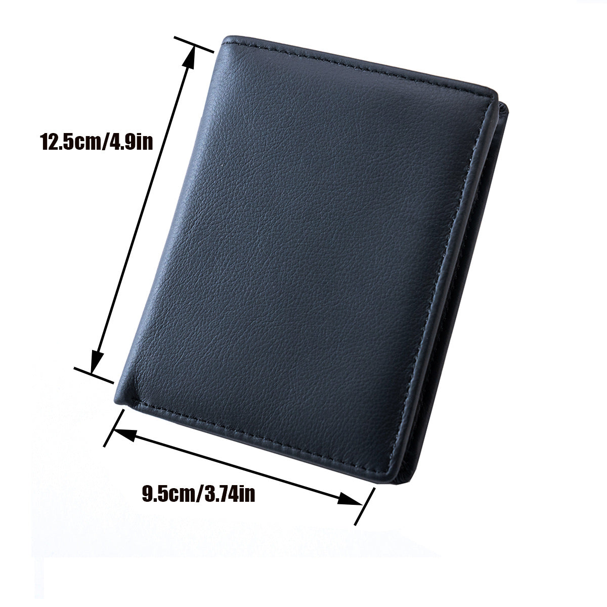 Portefeuille en cuir véritable homme Cowhide RFID Blocage