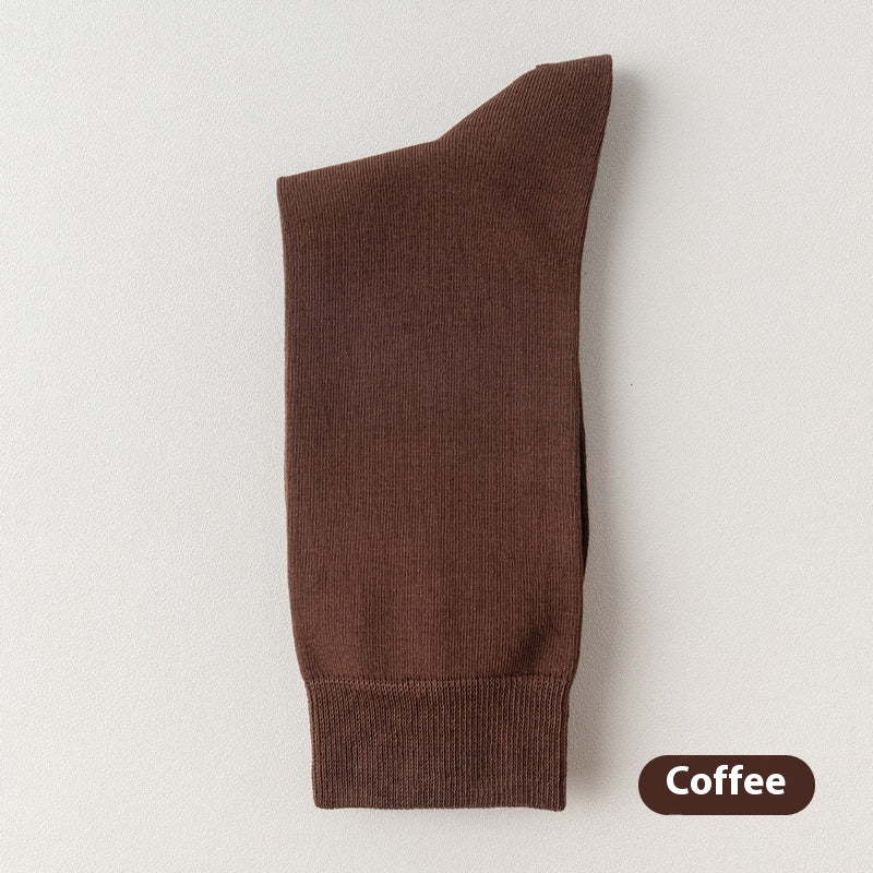 Mi-calf printemps et automne pur coton hommes d'affaires chaussettes