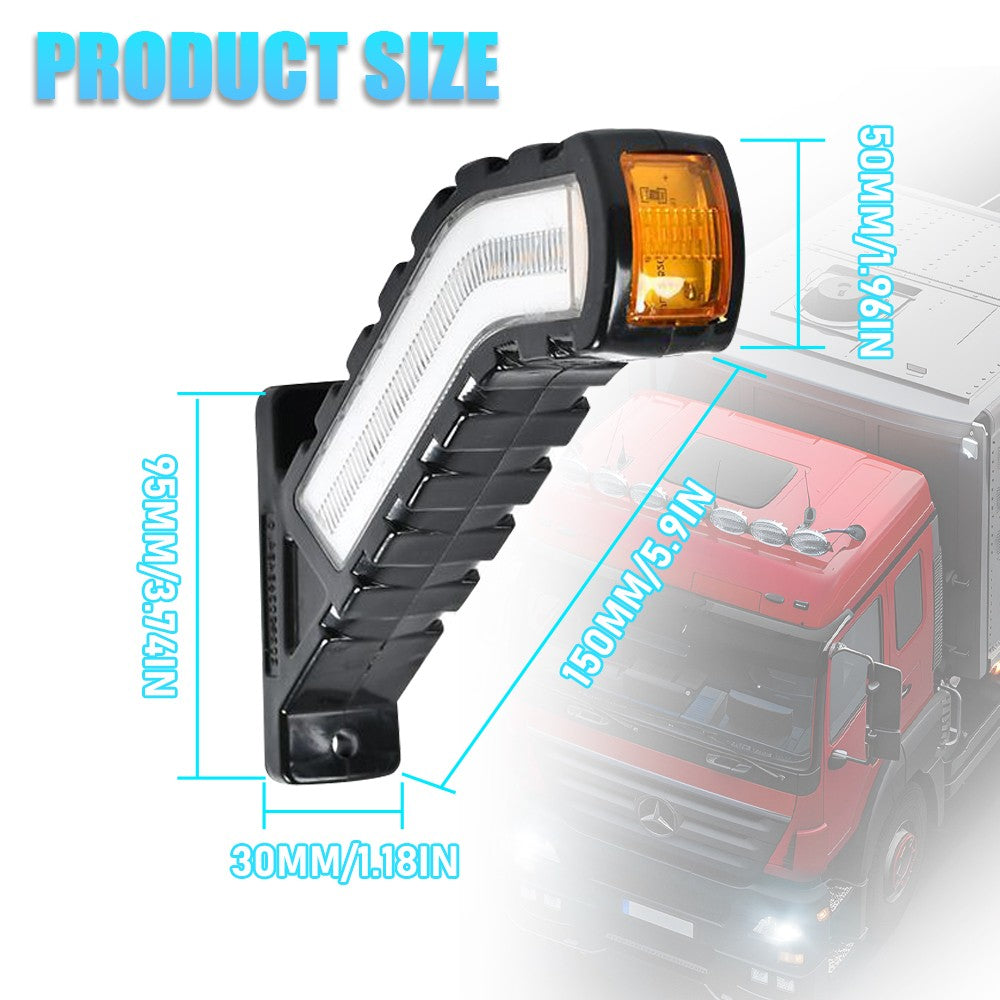2X 30 Led Side Outline Stalk Marker Trailer Light Camion 12v 24v Amber Rouge Blanc.
