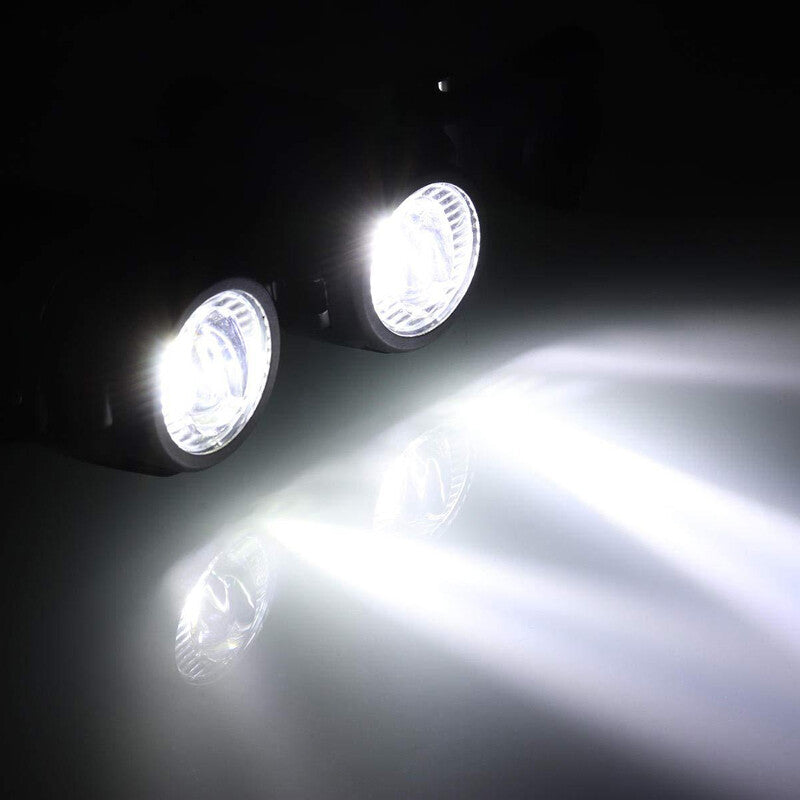 2x Black Motorcycle LED Spot Light Lampe de phare auxiliaire
