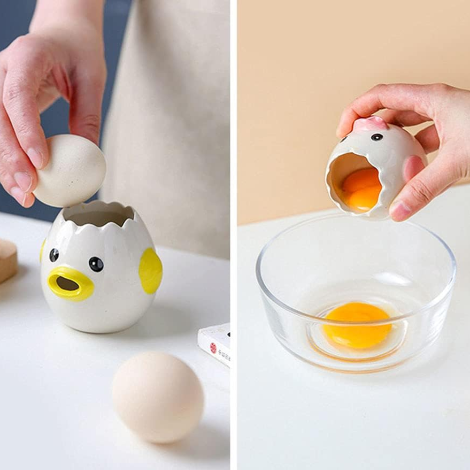 LuoCoCo Nouveauté Céramique Oeuf Yolk Séparateur mignon Vomissement Oeuf blanc filtre et cuisson
