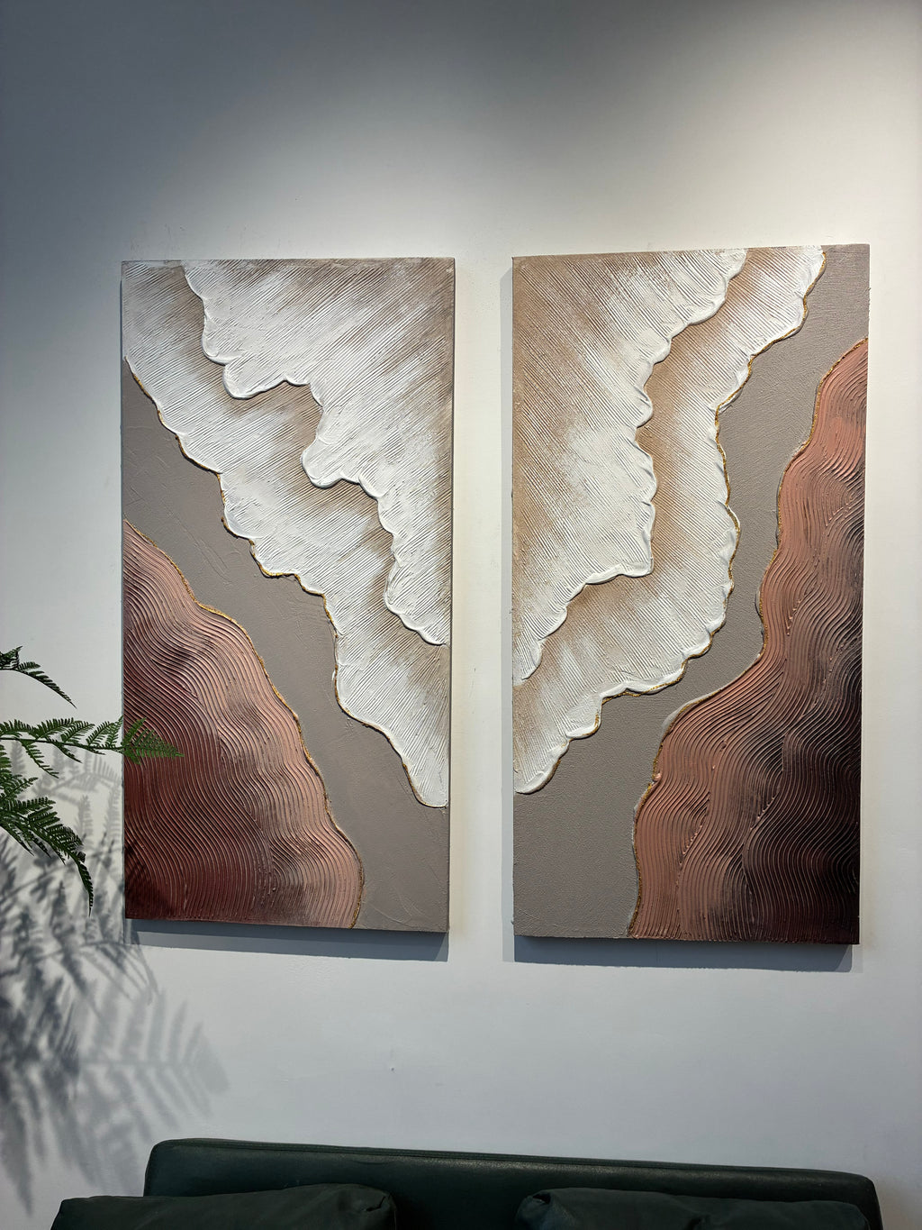 20x40 Ensemble de 2 Art mural abstrait