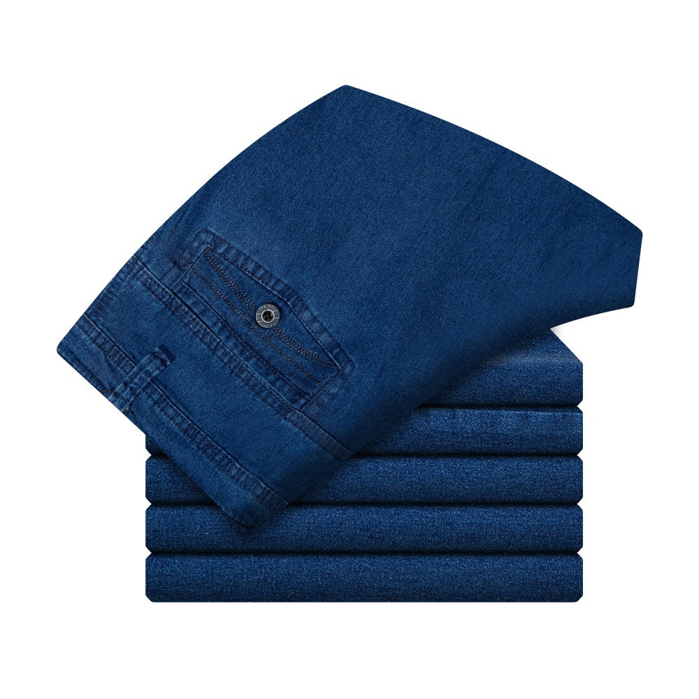 Jeans-stretch à jambe droite pour hommes