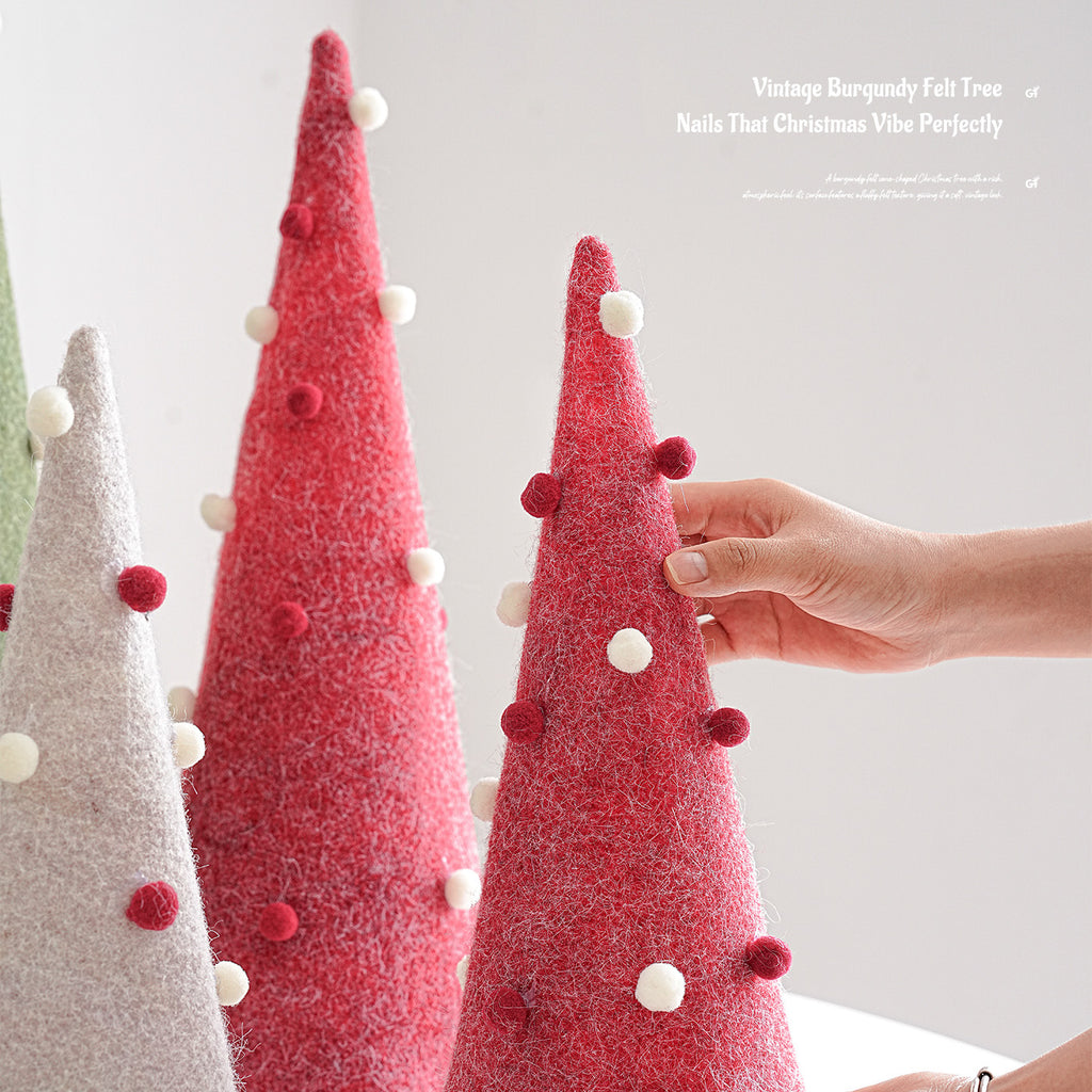 Ornement d'arbre de Noël feutre et pompon en plastique