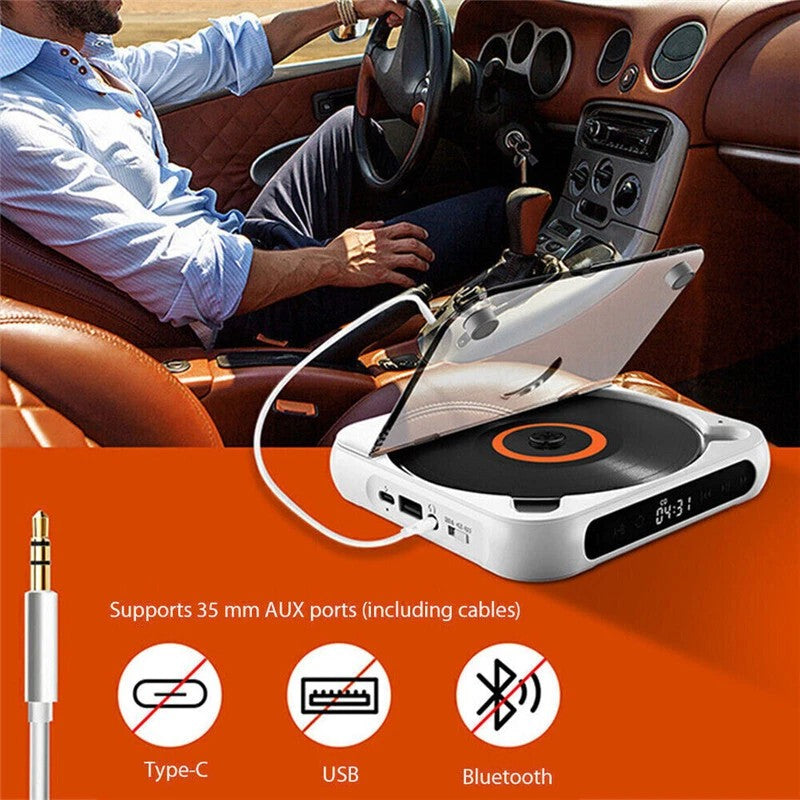 Lecteur CD rechargeable avec lecteur Cd personnel portable Bluetooth pour voiture