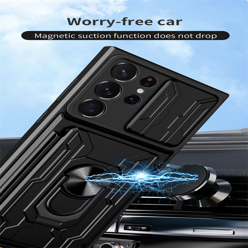 Téléphone portable Shell Armor Fenêtre coulissante Housse de protection anti-dérapante