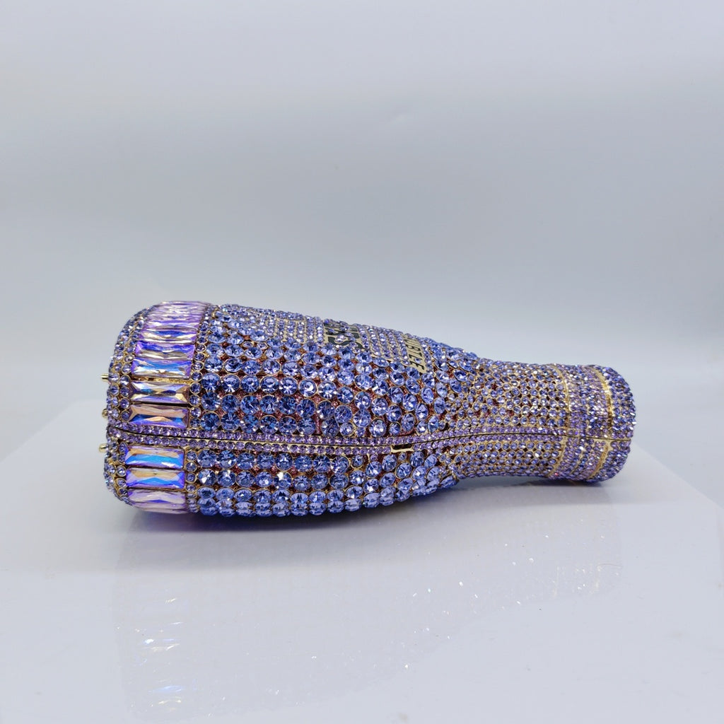 Bouteille de Champagne Strass Soir Clutch Sac Femme