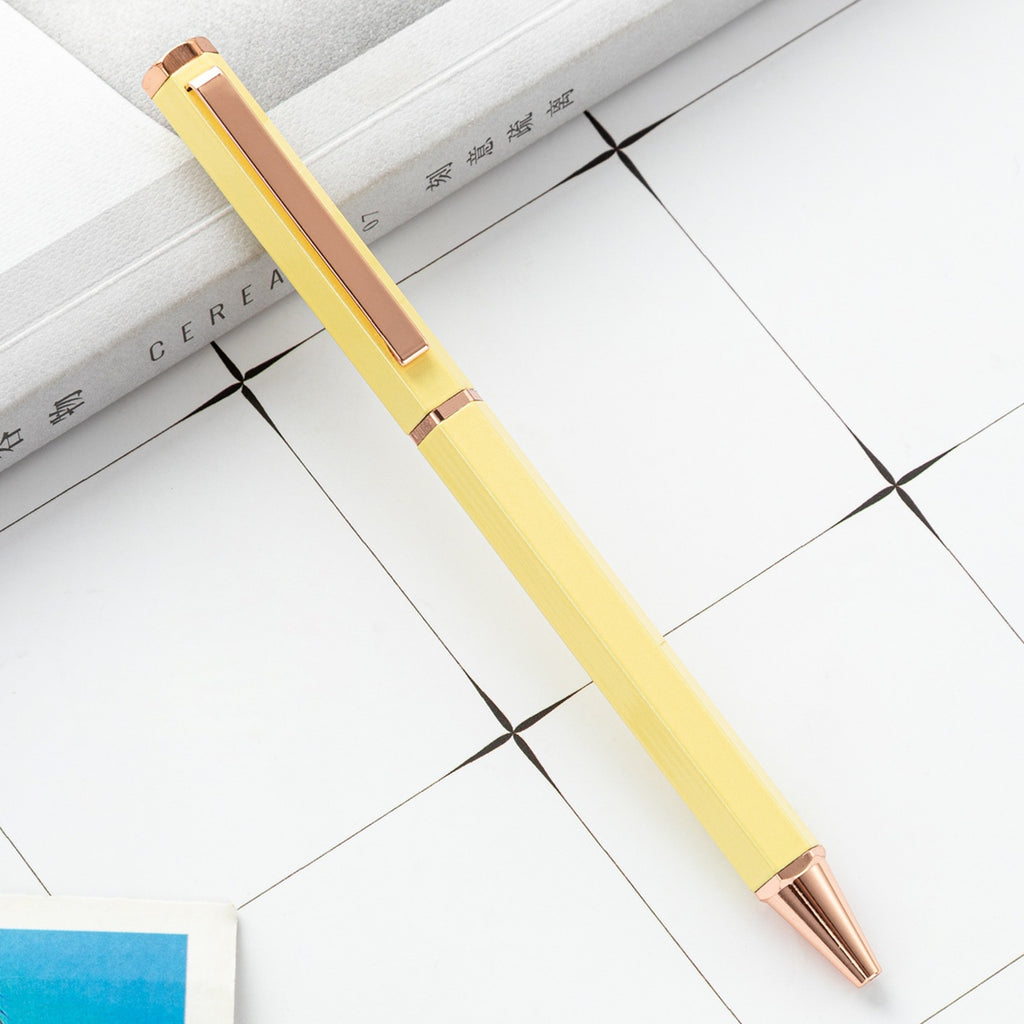 Stylo à rotule métallique simple à six angles