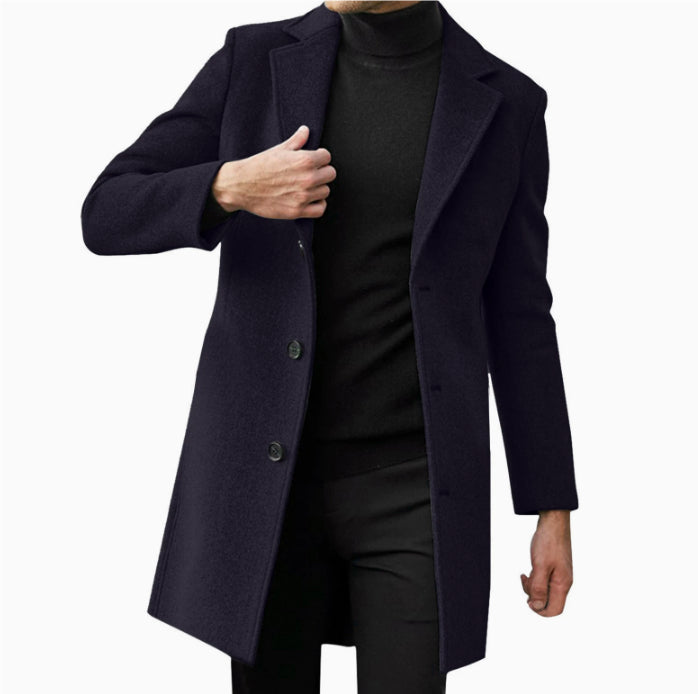 Vêtements de dessus en laine à manches longues pour hommes