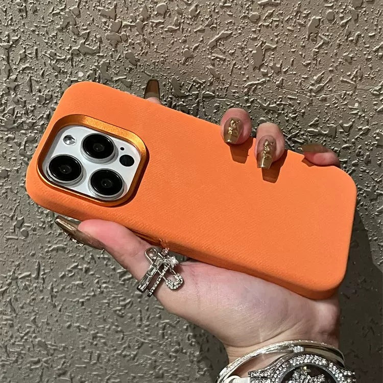 Boîtier de téléphone en cuir magnétique résistant à la chute