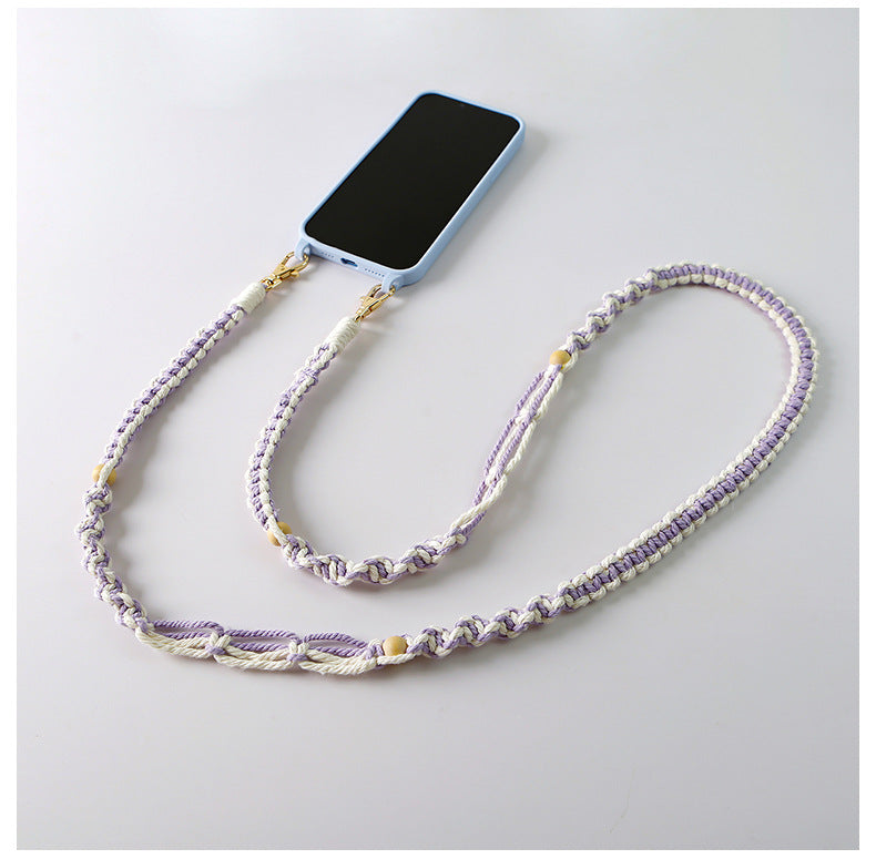 Niche Crossbody Téléphone portable Charm Handmade Weave Vintage Style Pastoral Non-héritage Main