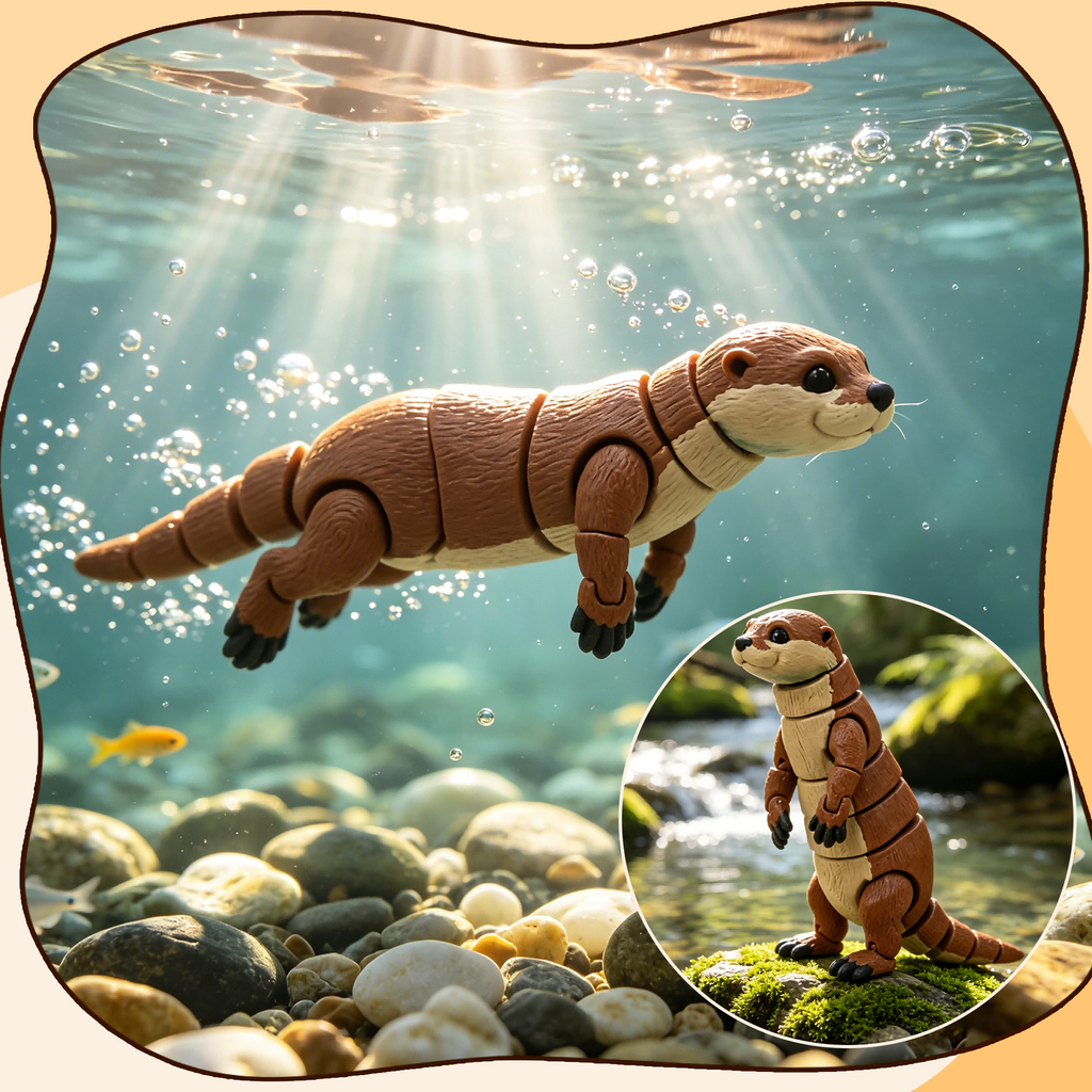 3D Loutre articulée imprimée