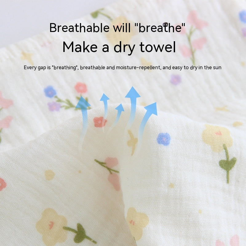 4 couches Gauze Baby Salive Serviette Floral Nouveau-né Baby Face Serviette mouchoir