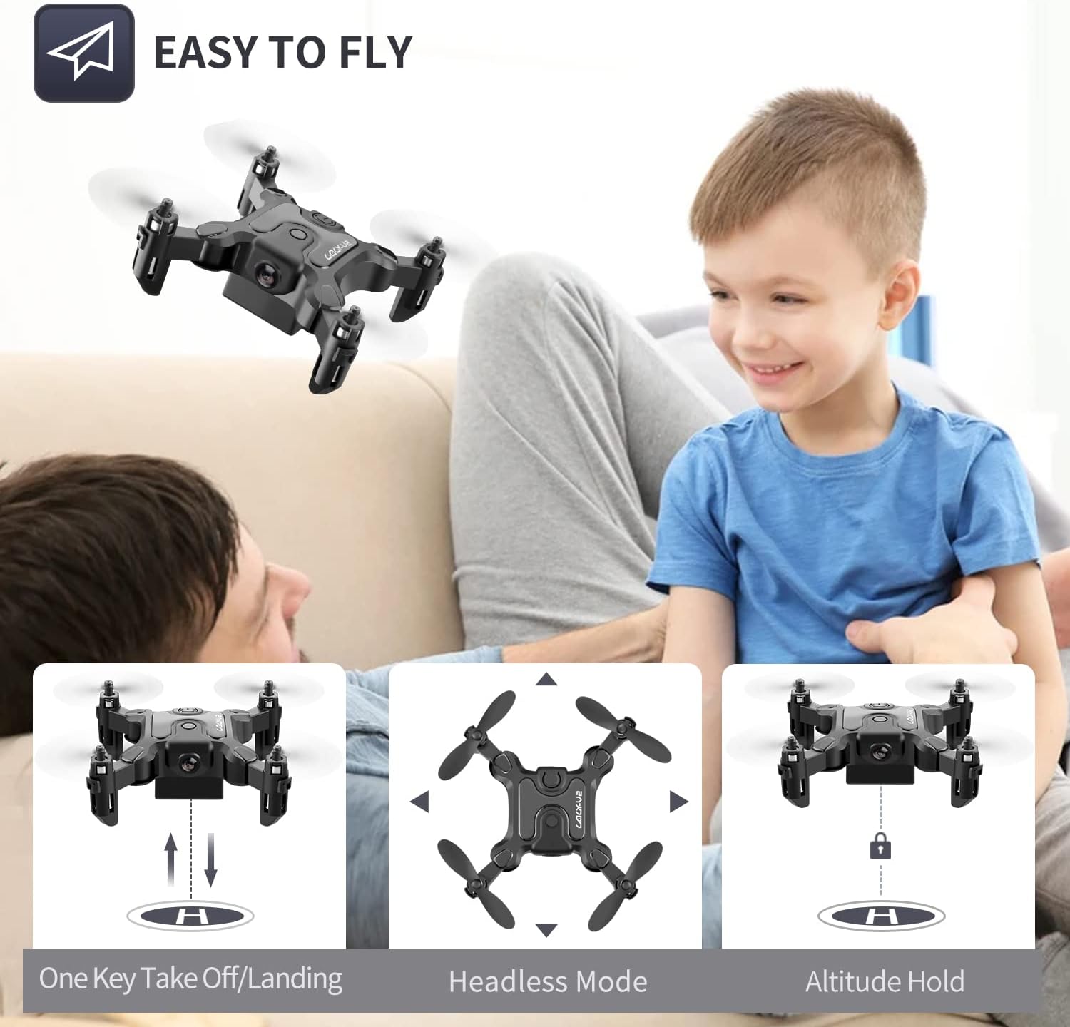 DE V2 Mini Drone Selfie WIFI FPV Avec caméra HD pliable bras RC Quadcopter Toy