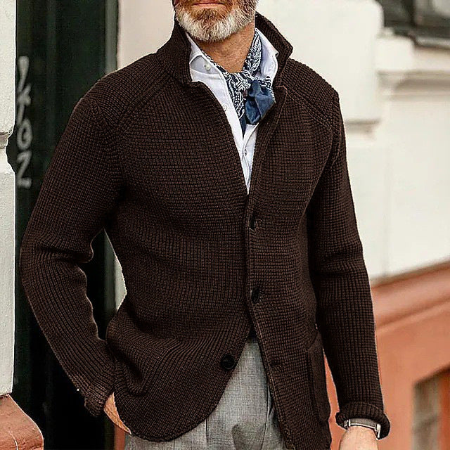 Veste de sweater en lapelle tricotée pour homme d'automne et d'hiver d'Amazon