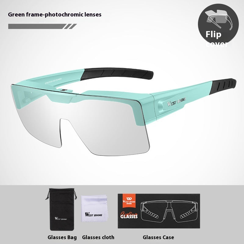 Lunettes de vélo Couleur colorée Flip Couleur Changer les lunettes