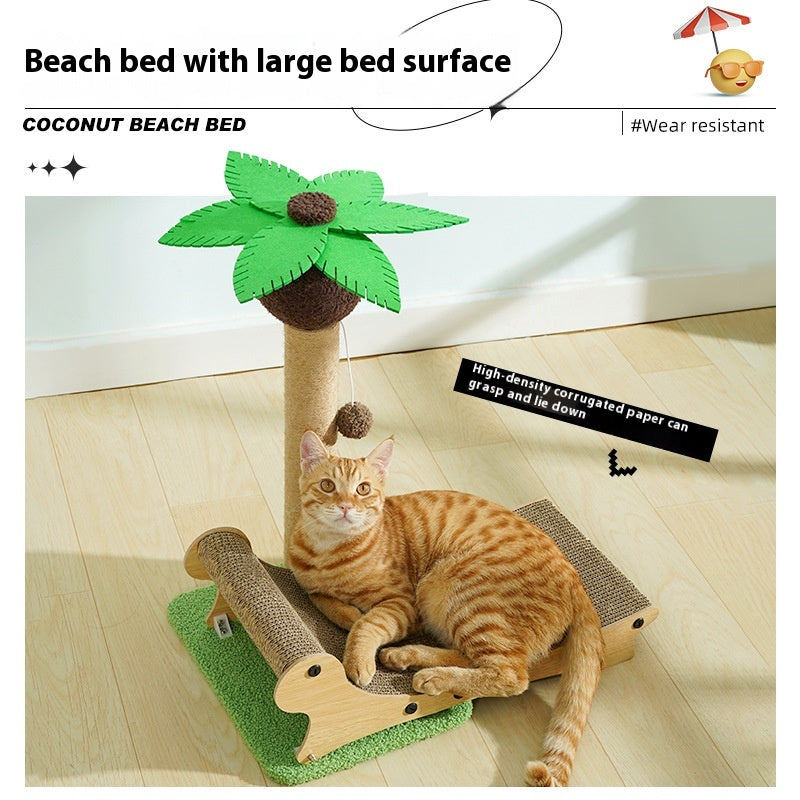 Chaise de plage Pet Cat Nest Planche à gratter multifonctionnelle Chanvre Mat Colonne Chamfer
