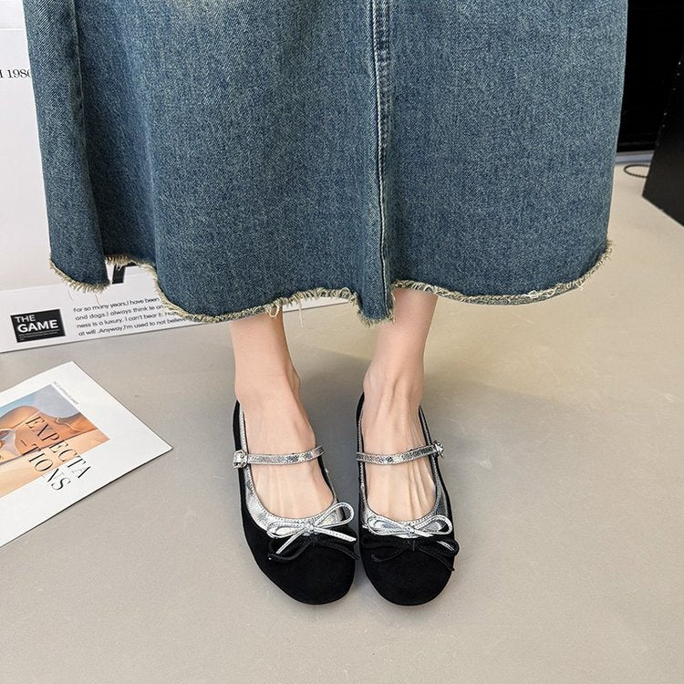 Femmes Coréenne Style Hauteur Boost Bow Mary Janes